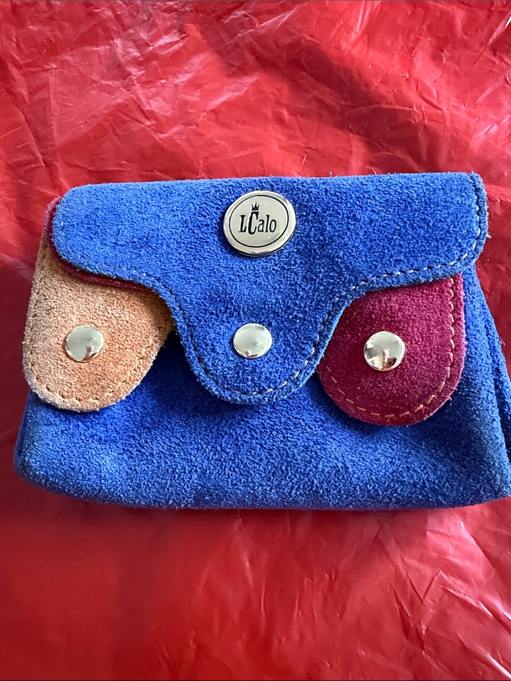 Blue Suede Multi-Accent Women's coin pouch